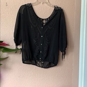 Black button up blouse